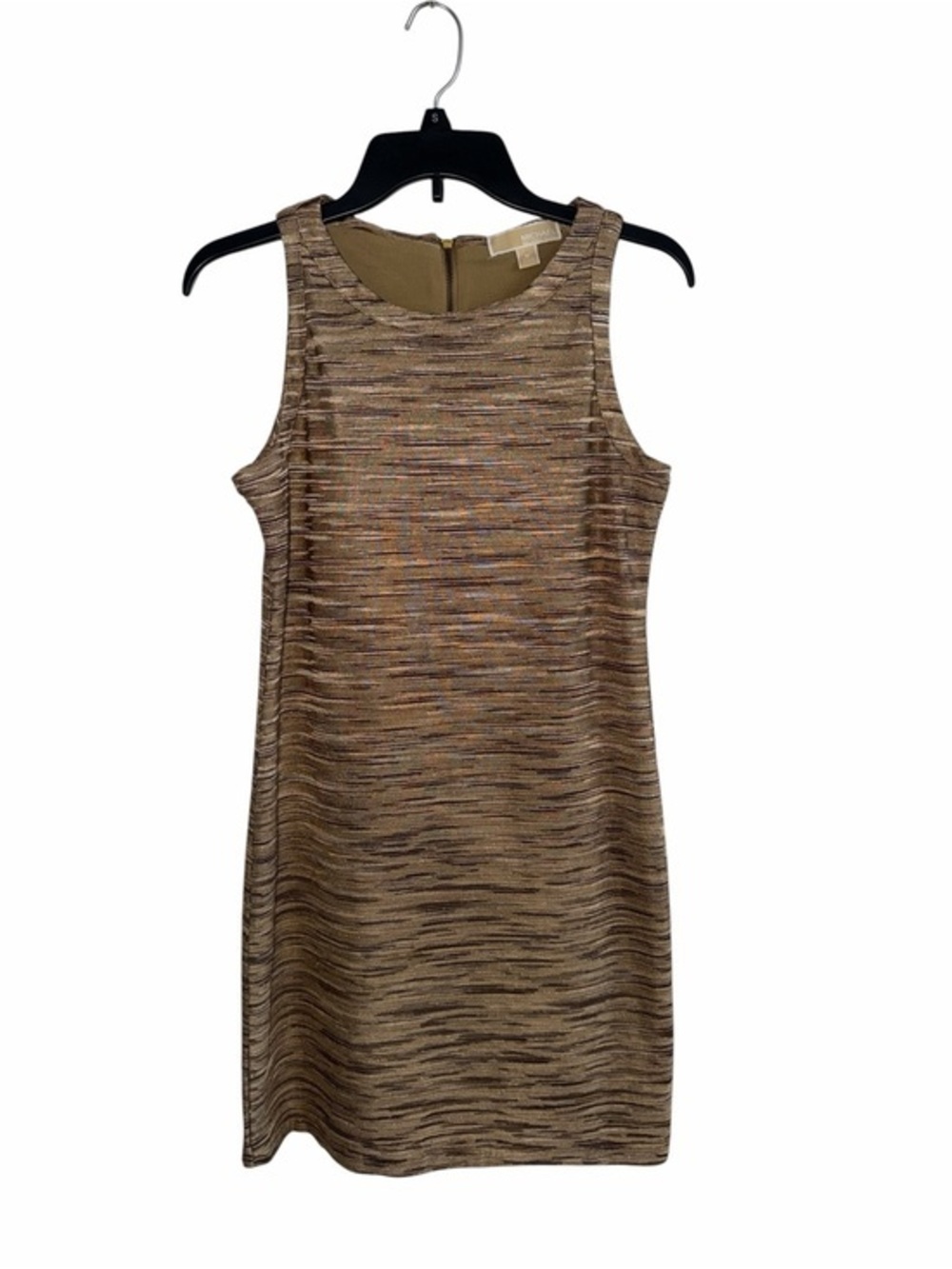 Michael Kors Gold Metallic Space-Dye Shift Dress Size M